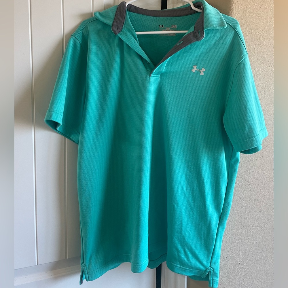Men’s under armour polo sea foam green